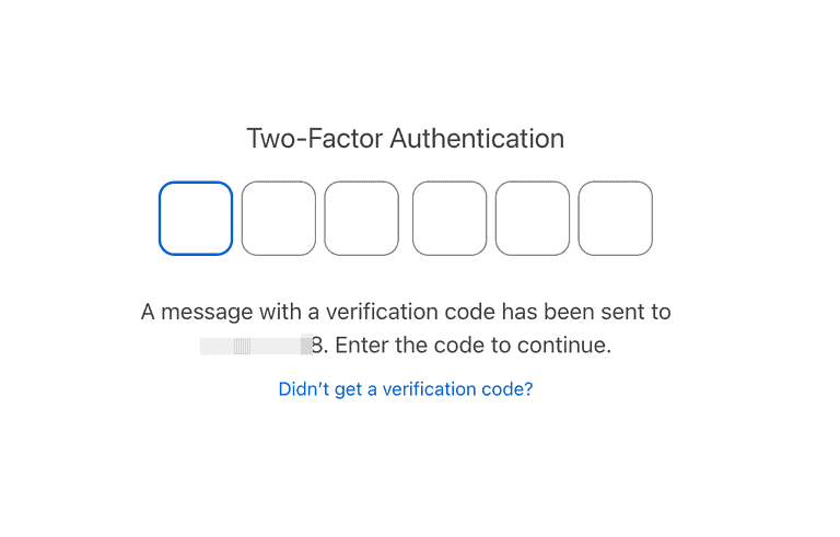 Enter the two factor authentication
