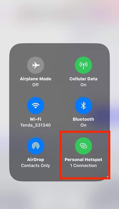 Opening Personal Hotspot Connections