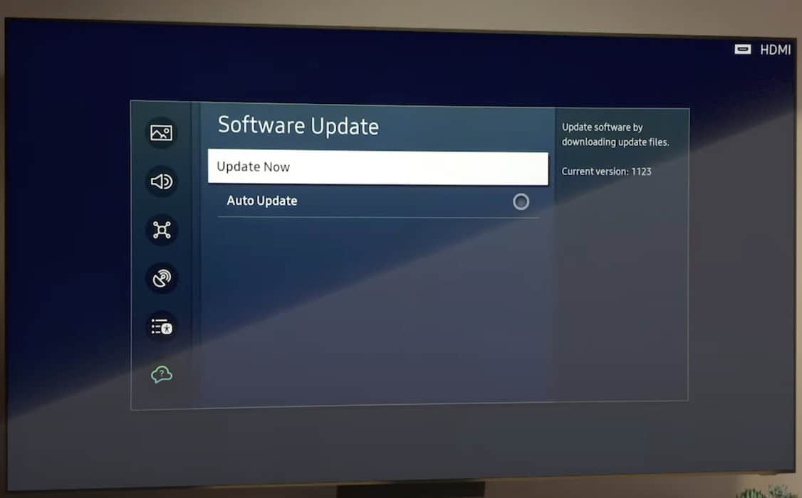 Opening Samsung TV Tizen OS Update