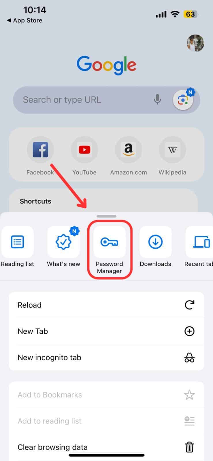 Tap on Password Manager