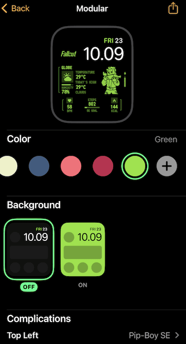 Pip-Boy Customization Tools for the Watch App