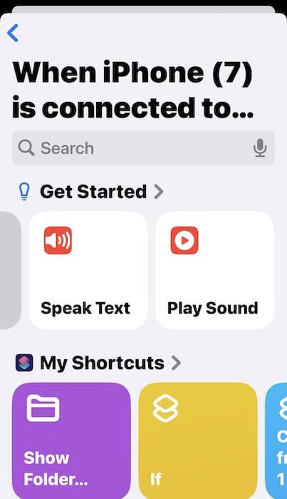 Selecting Options for When iPhone is Connected Play Sound