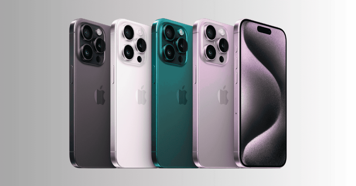 iPhone 15 Pro lineup with altered colors