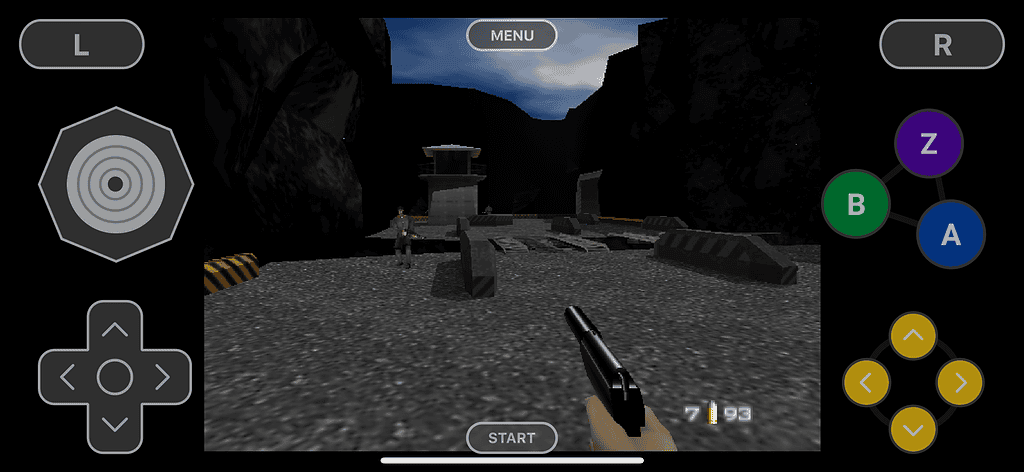 iPhone running Goldeneye using Delta emulator