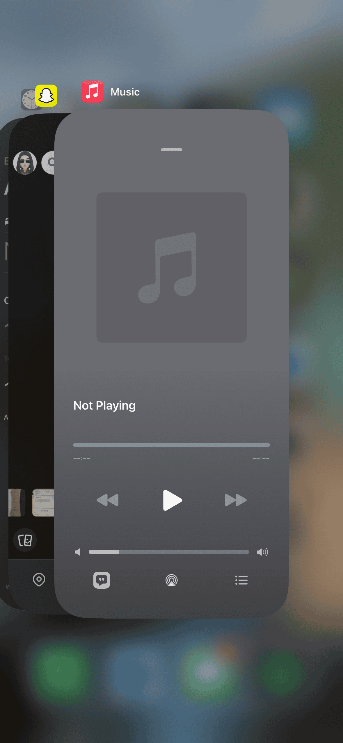 Quit Music app on iPhone