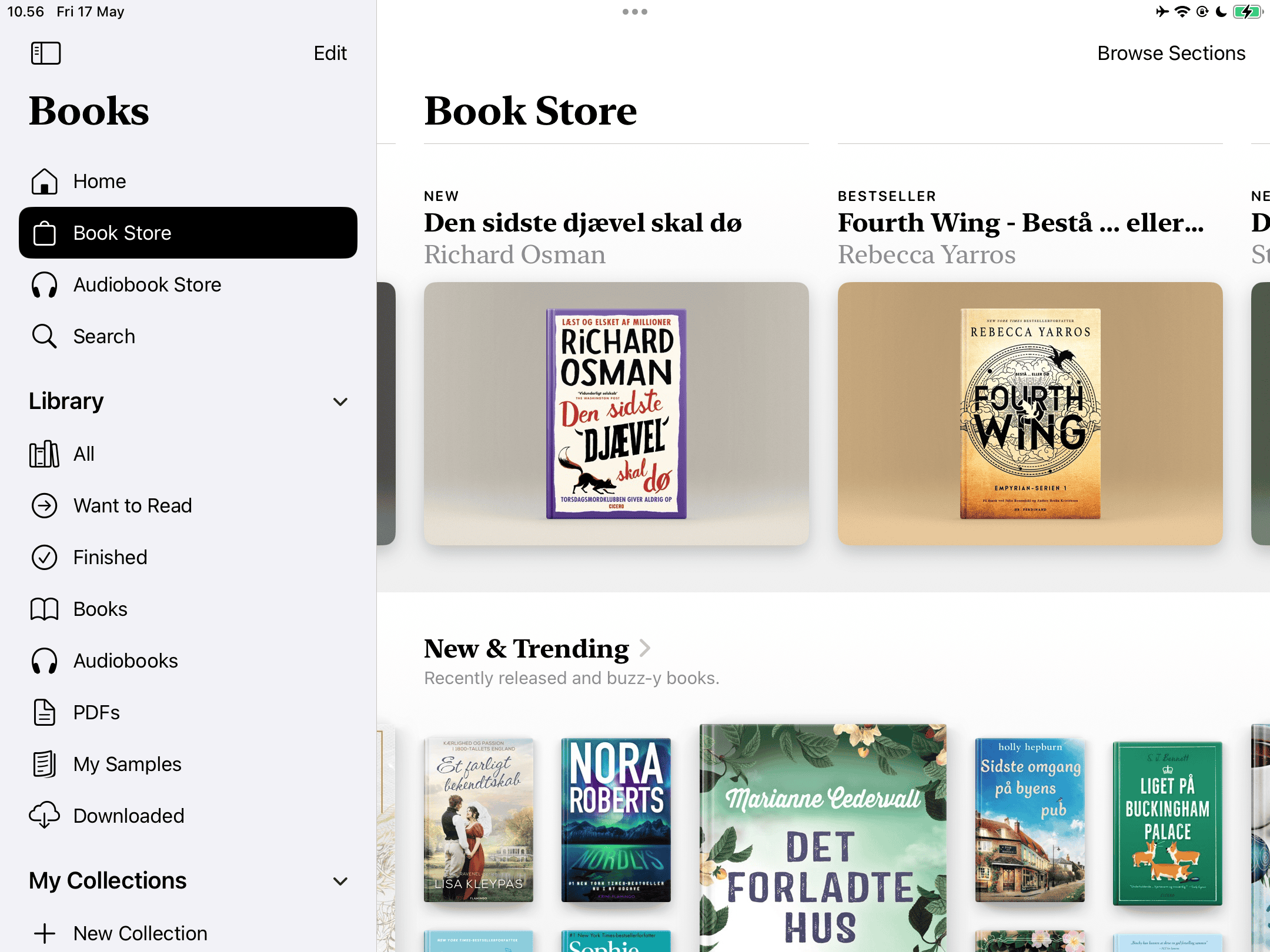 the user interface for the apple books app