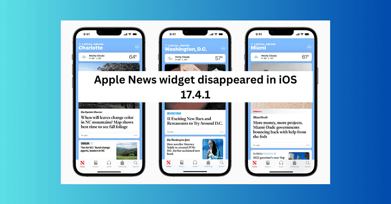 Apple News Widget Disappeared After Updating to iOS 17.4.1 - The Mac ...