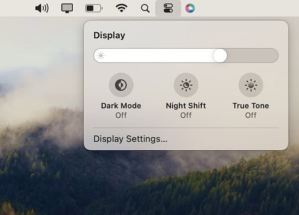 Adjusting Display Brightness Slider on Mac
