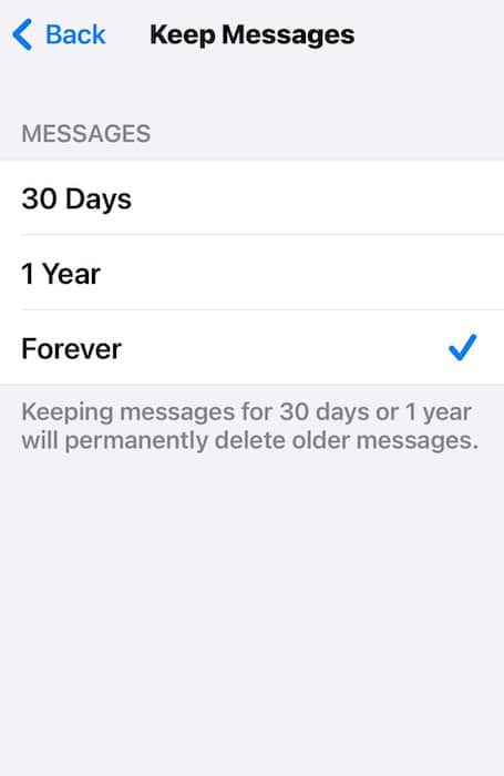 Set How Many Days to Keep Messages