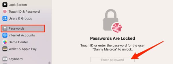 The password sign-in settings on your Mac