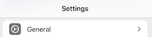 Settings > General on iOS