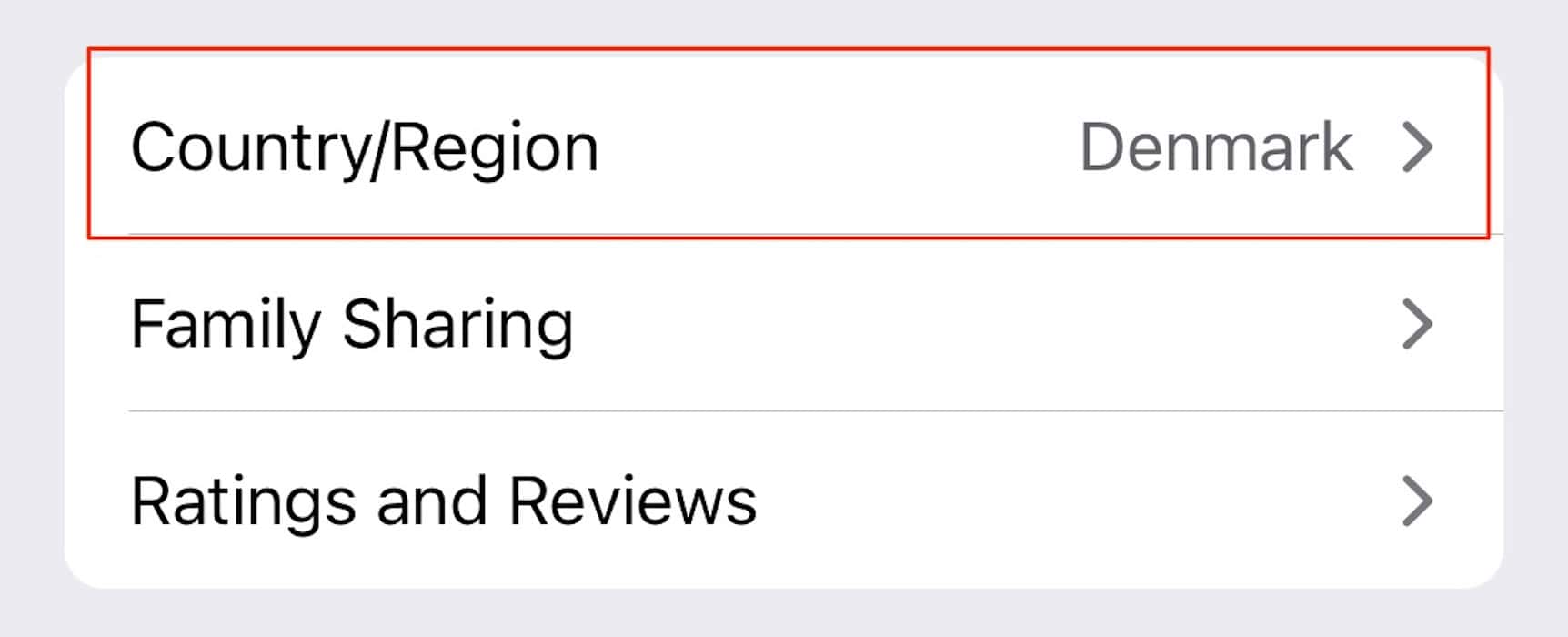 Select the Country/Region Tab