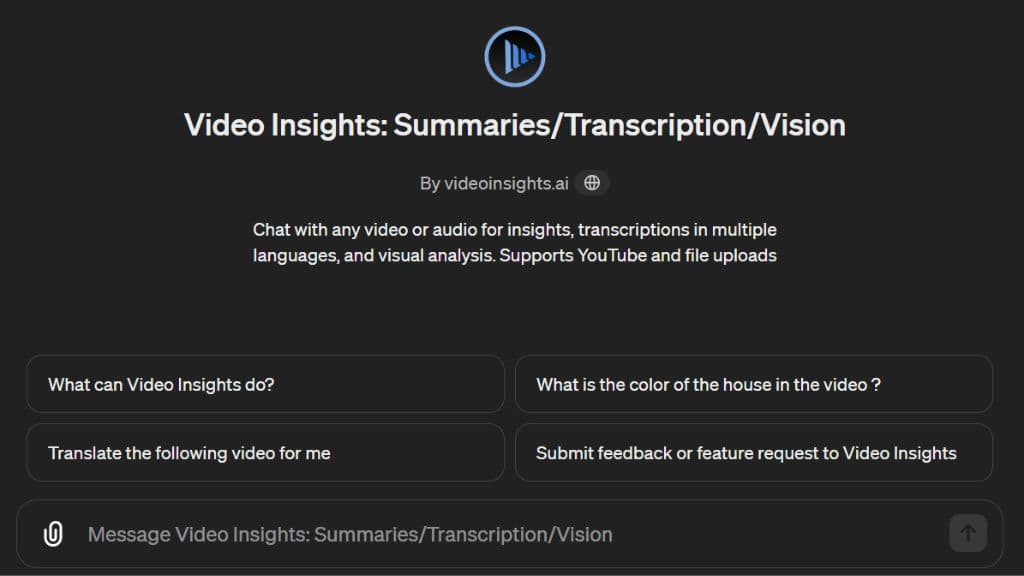 Video Insights Chatgpt-Plugin