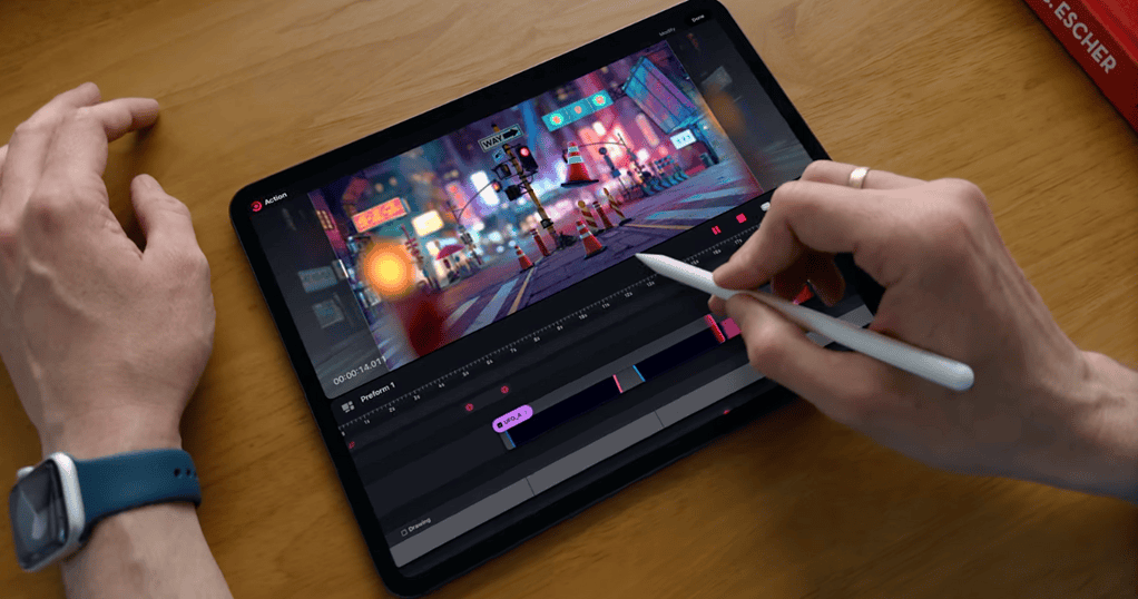 Apple Pencil Pro squeeze gesture on procreate