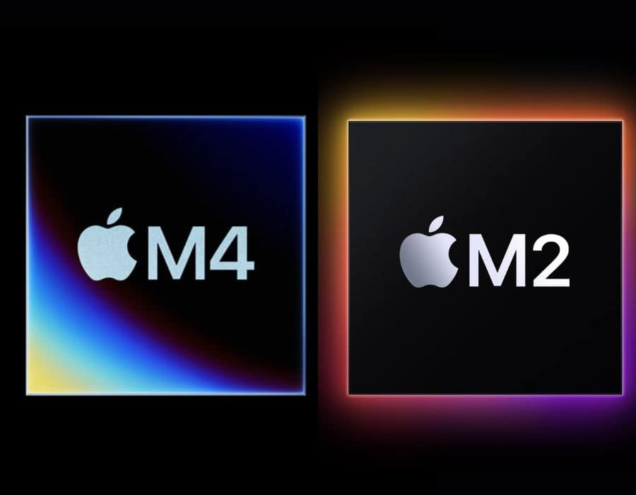 logos of m2 and m4 chips