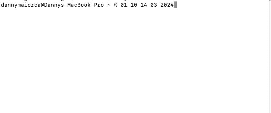 enter the time and date in terminal on your mac