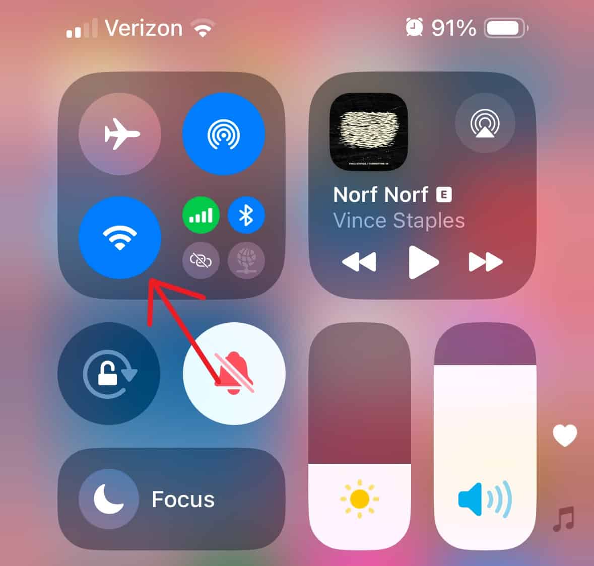 Control Center WiFi iOS 18