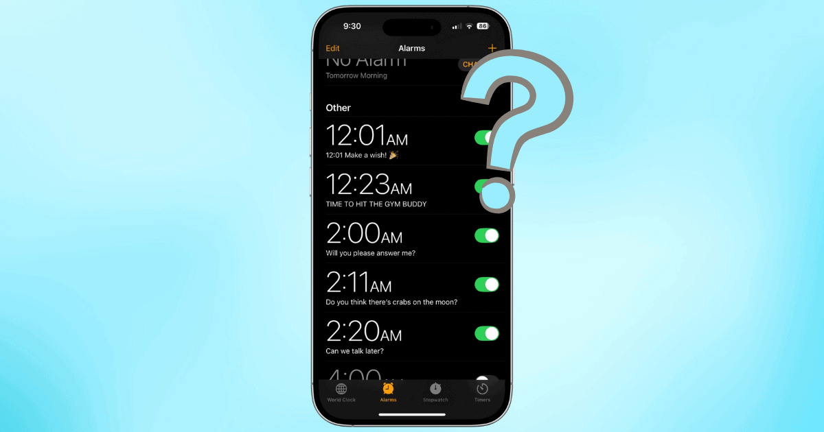 Can You Send Surprise Alarms on iOS? No and You're a Monster The Mac