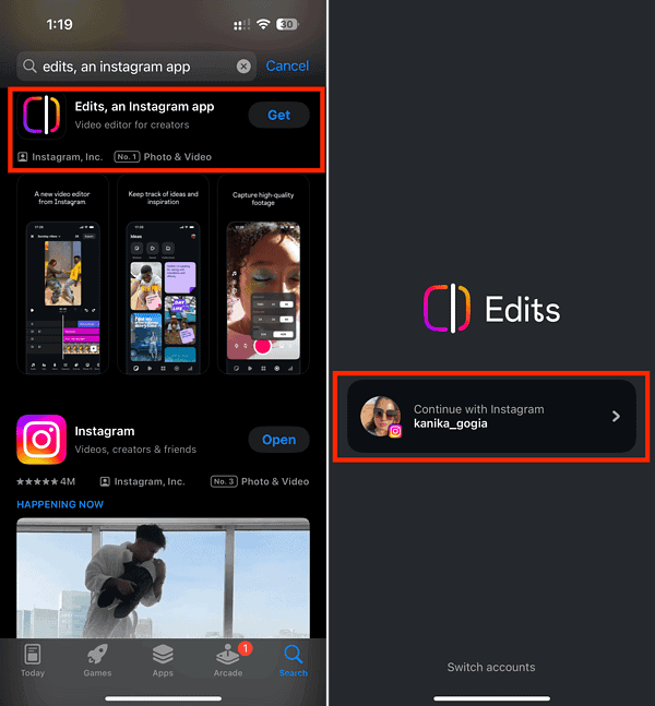 download edits app from app store
