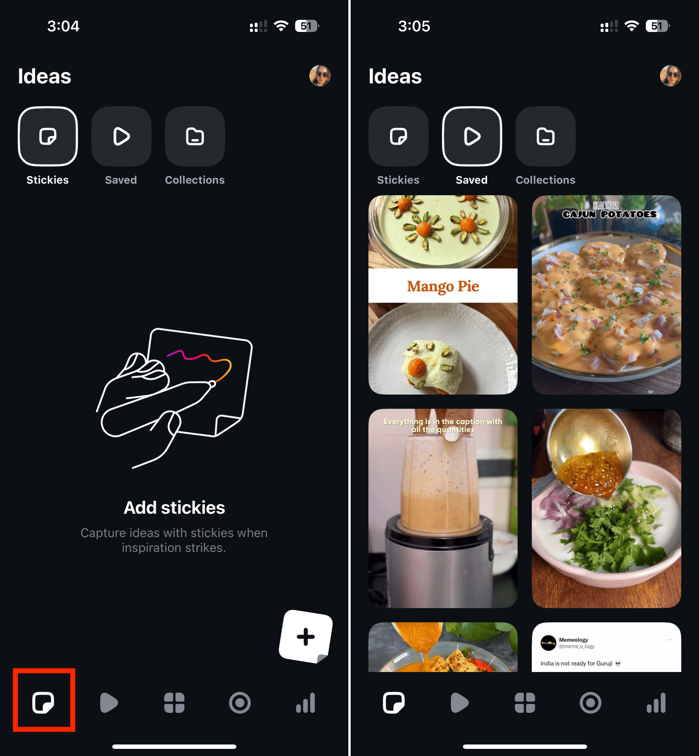 ideas tab in edits app