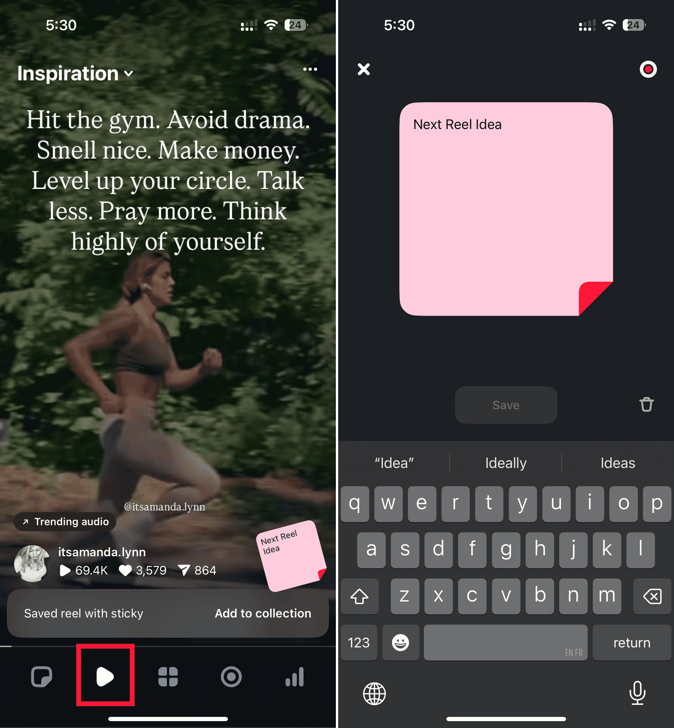 inspiration feed in instagram edits app