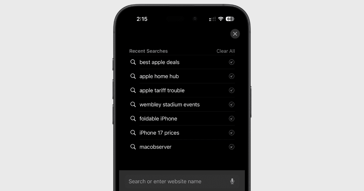 Ios Saved Search Icon How to Hide Recent Searches in Safari on an iPhone - The Mac Observer