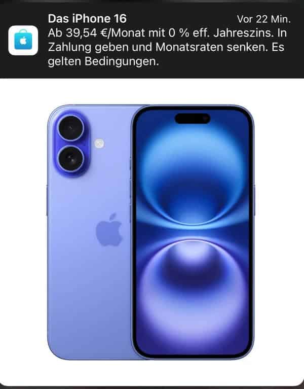iPhone 16 ad via App Store