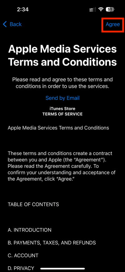 Apple Media Services Terms and Conditions