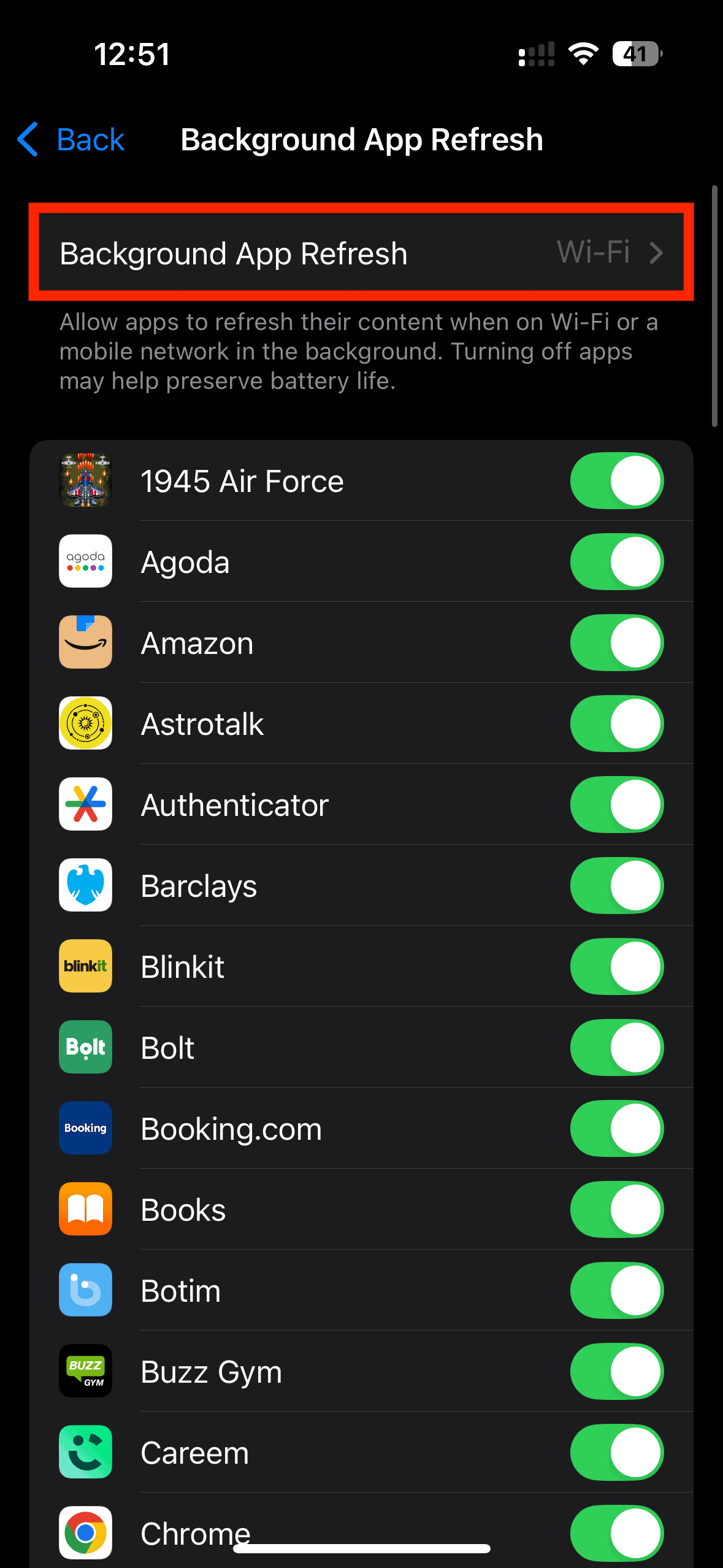Background App Refresh