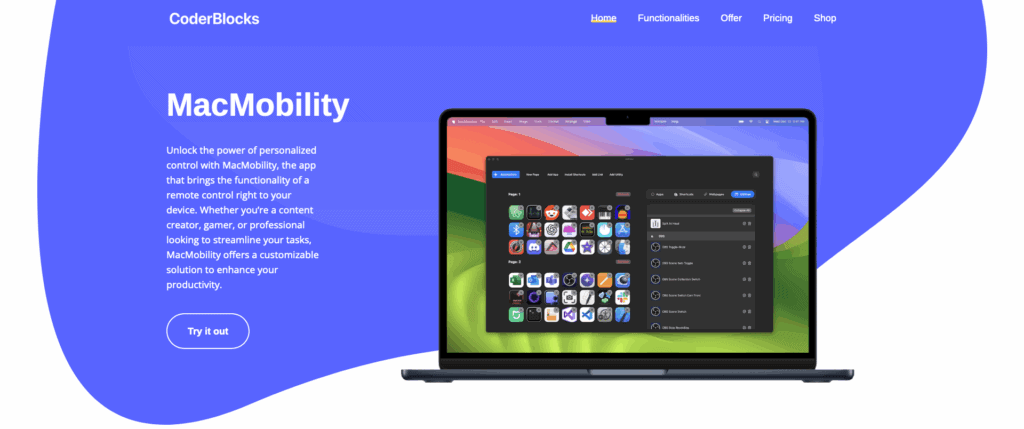 Mobility iPhone iPad stream deck app website screenshot