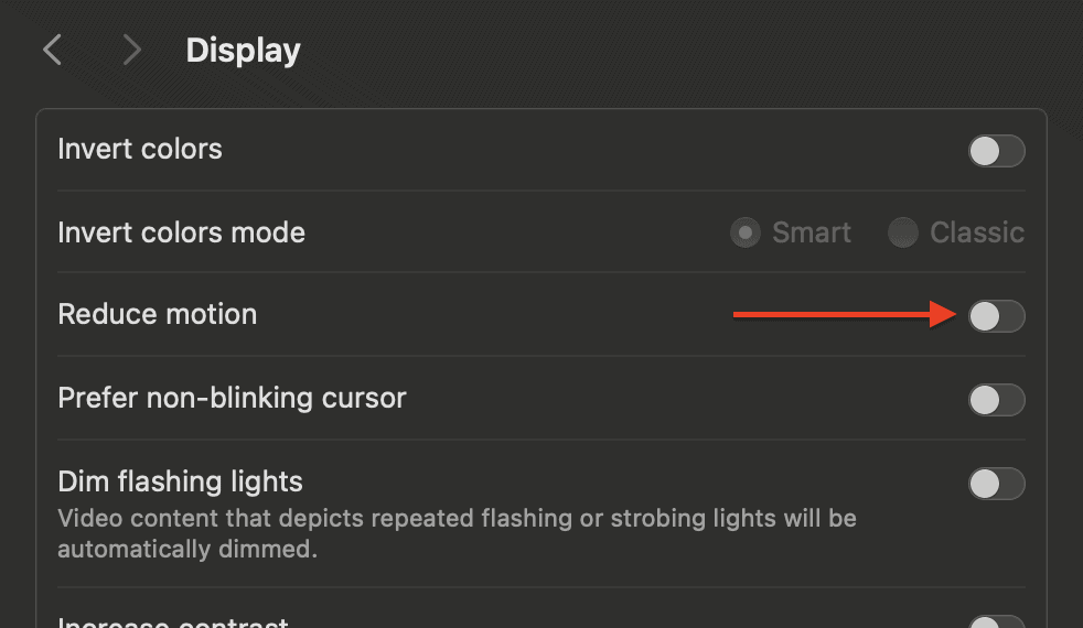 Image to reduce motion and speed up Mac