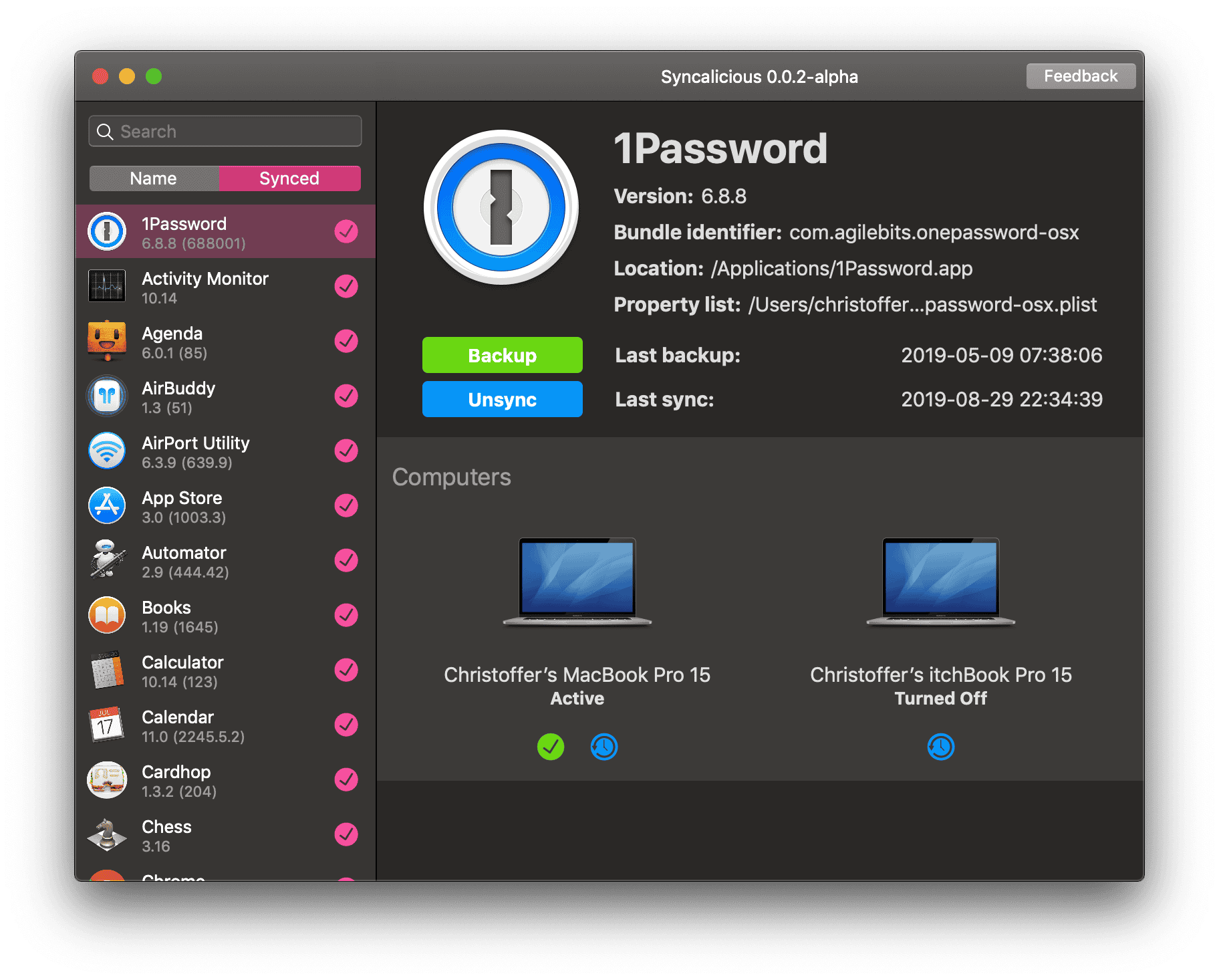 Two Apps Syncing Thursday App Finder: Keep Multiple Mac Devices Completely Synced
