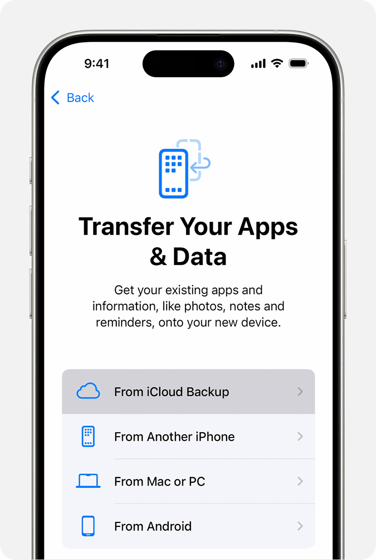 transfer your apps & data