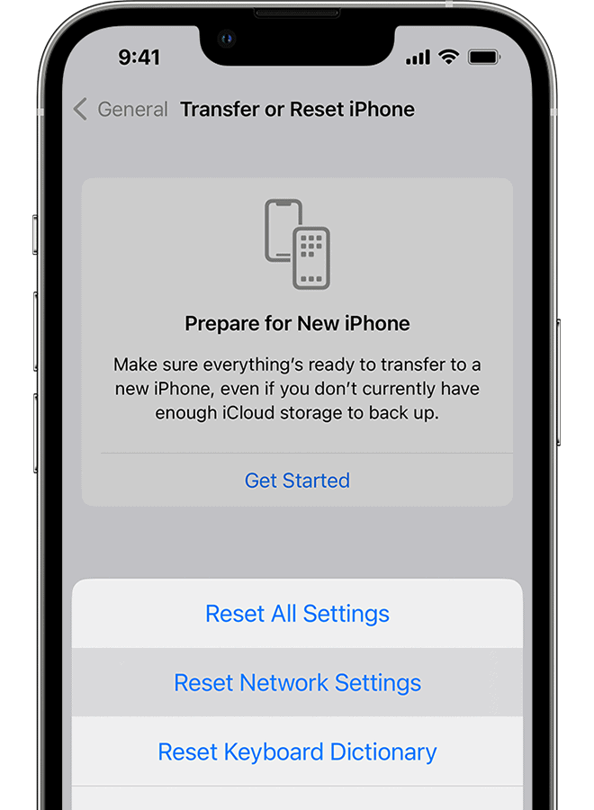 reset network settings