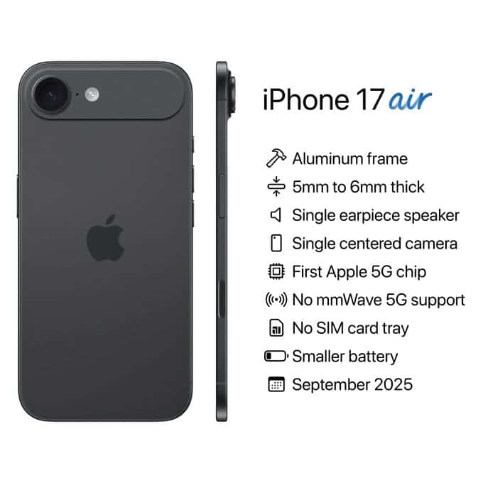 iphone 17 air specs