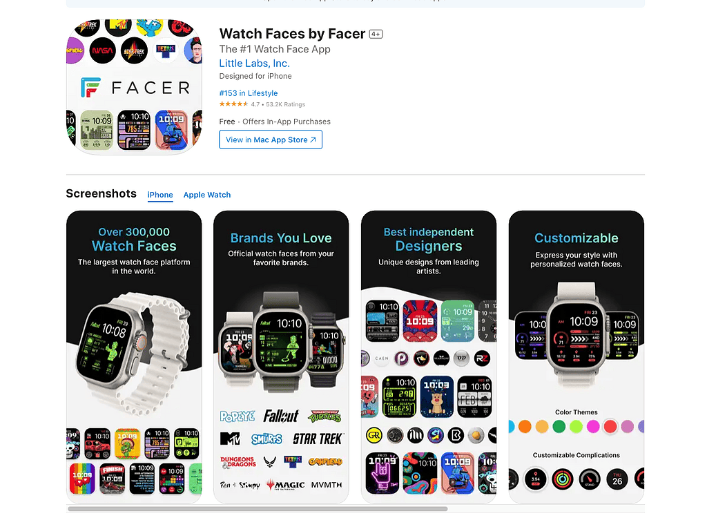 facer app for apple watch face