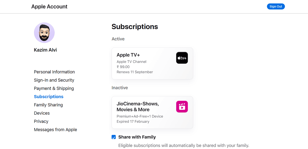 cancel subscription from apple account website
