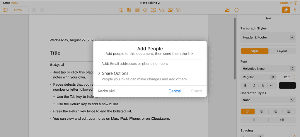 collaborate on pages