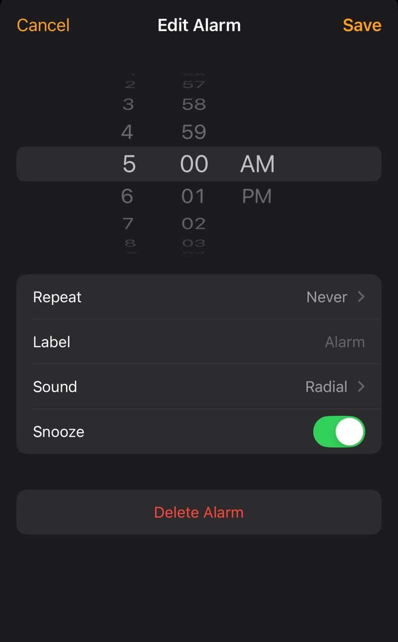 edit alarm sound on iPhone
