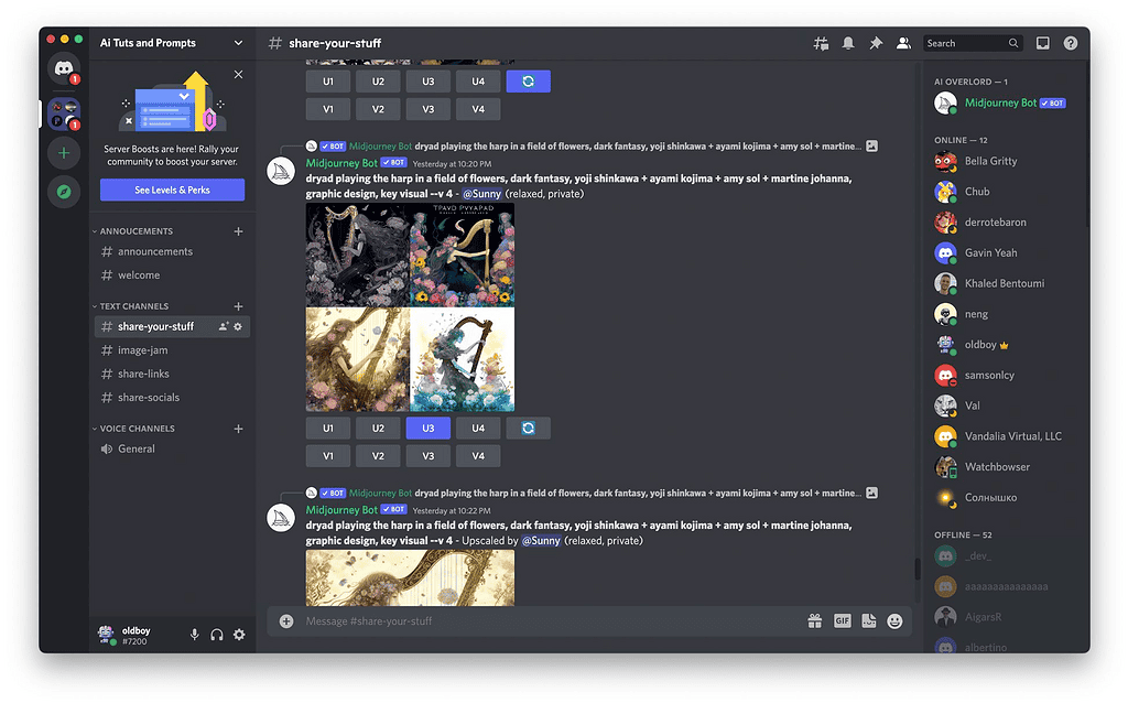 midjourney via discord on mac