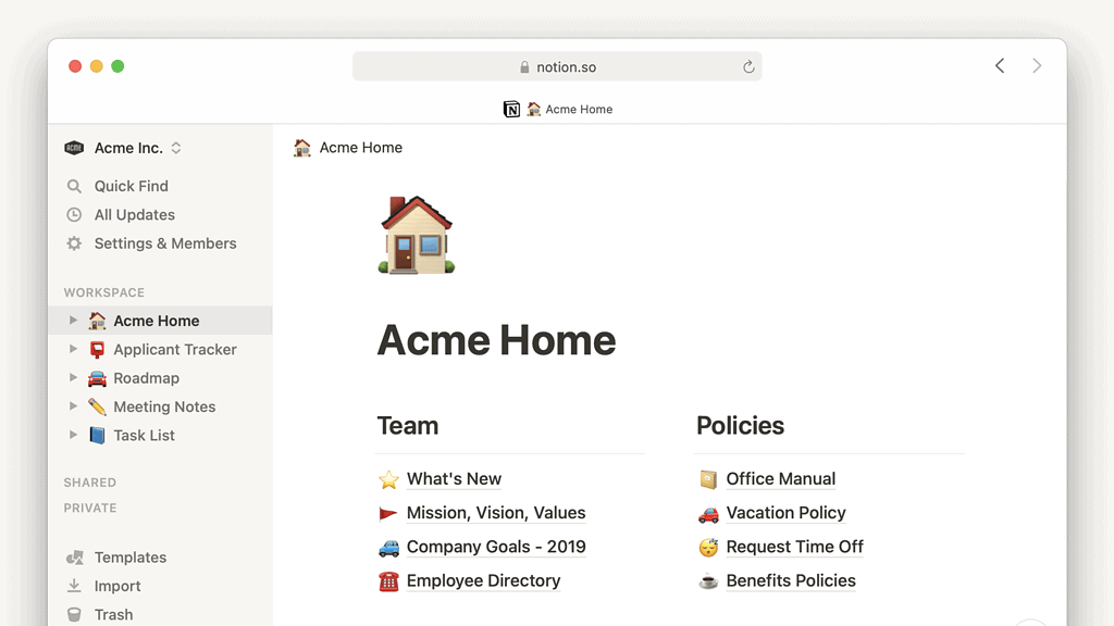 notion project management software for mac