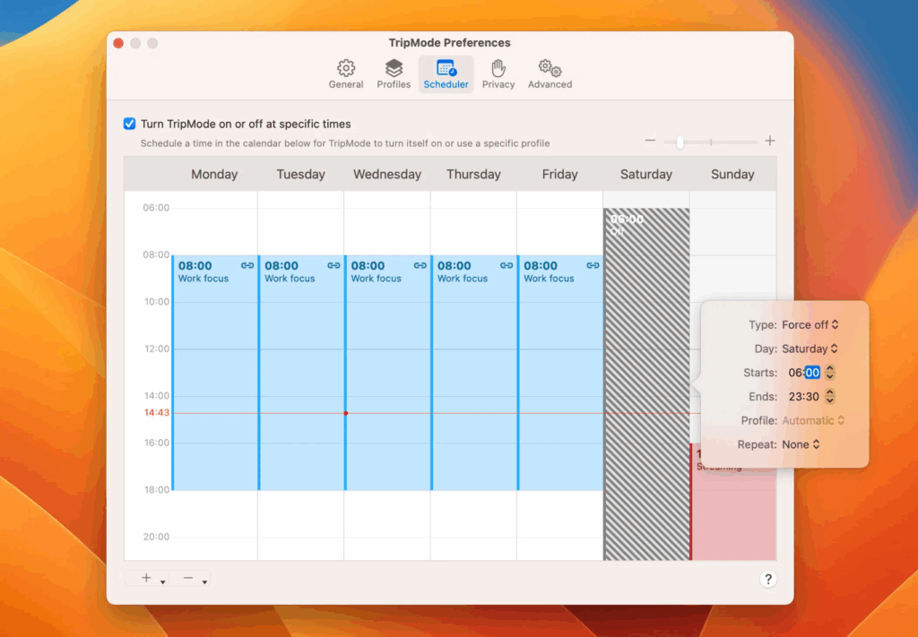 tripmode on Mac