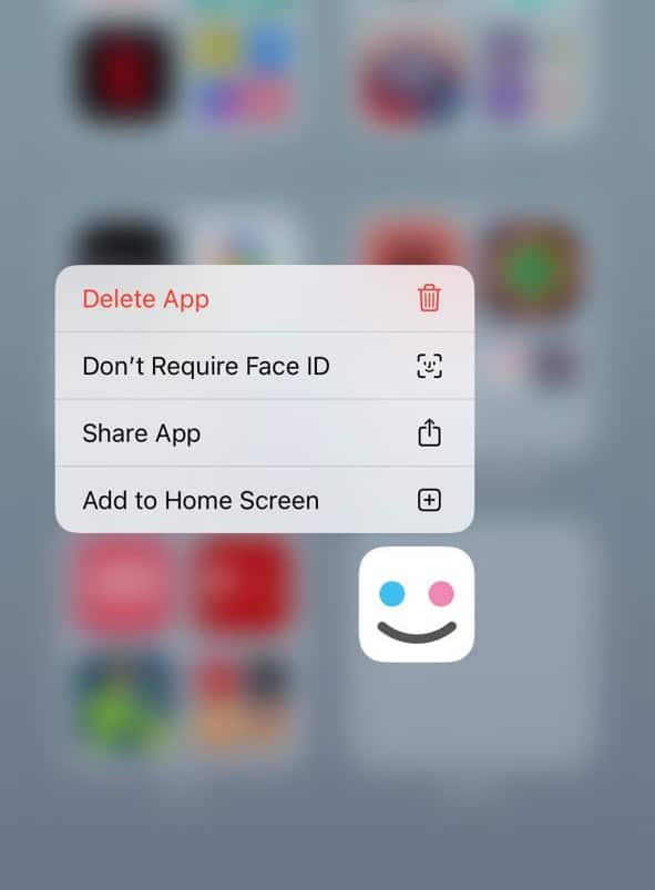don't require face ID to unhide app on iPhone