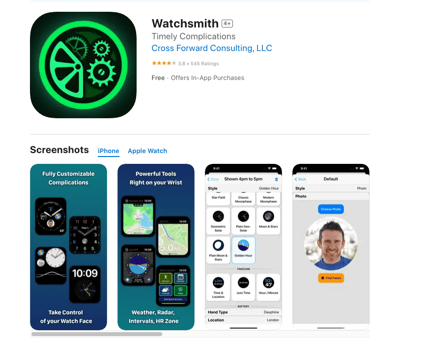 watchsmith apple watch face app 