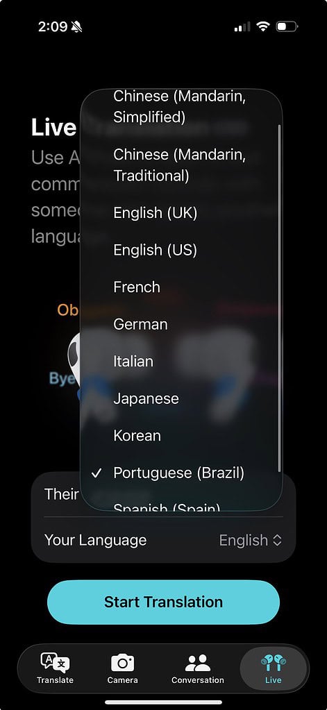 AirPods live vertaling