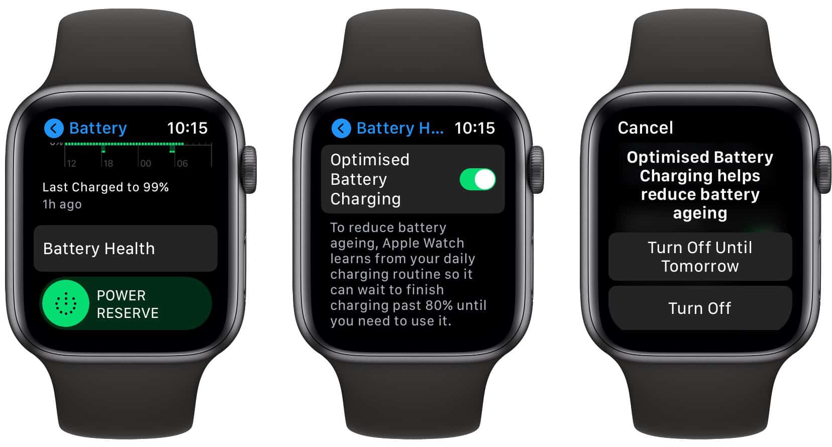 Optimized Battery Charging apple watch