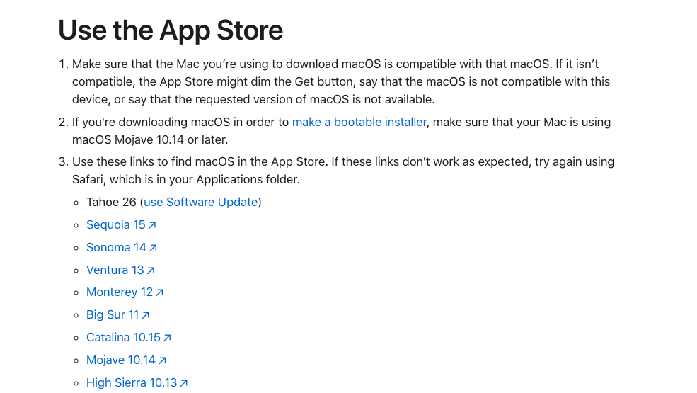 App Store-Link fehlt