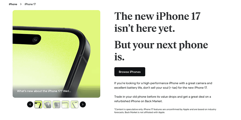 Back Market iPhone 17