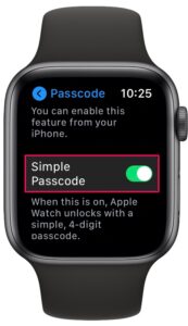 Simple Passcode apple watch