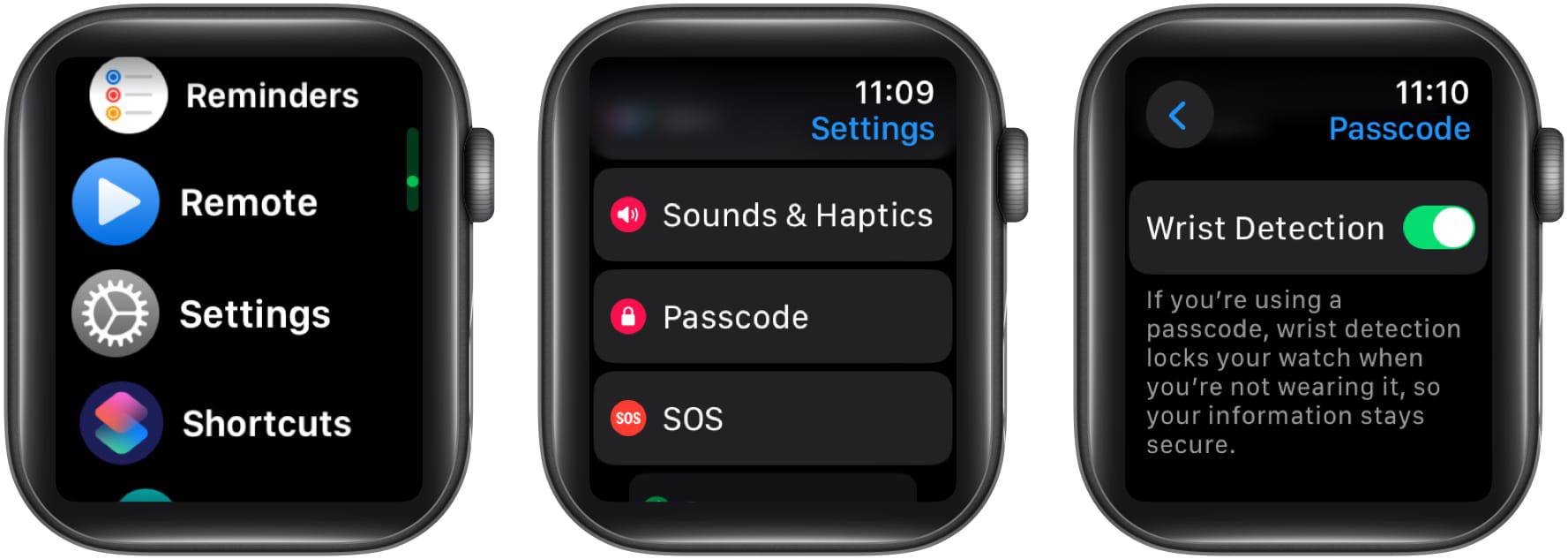 Wrist Detection apple watch